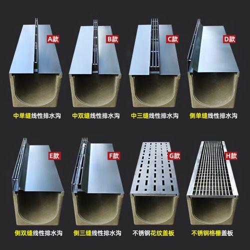 jphznb成品线性排水沟不锈钢户外缝隙式线型排水沟u型槽庭院树脂地沟